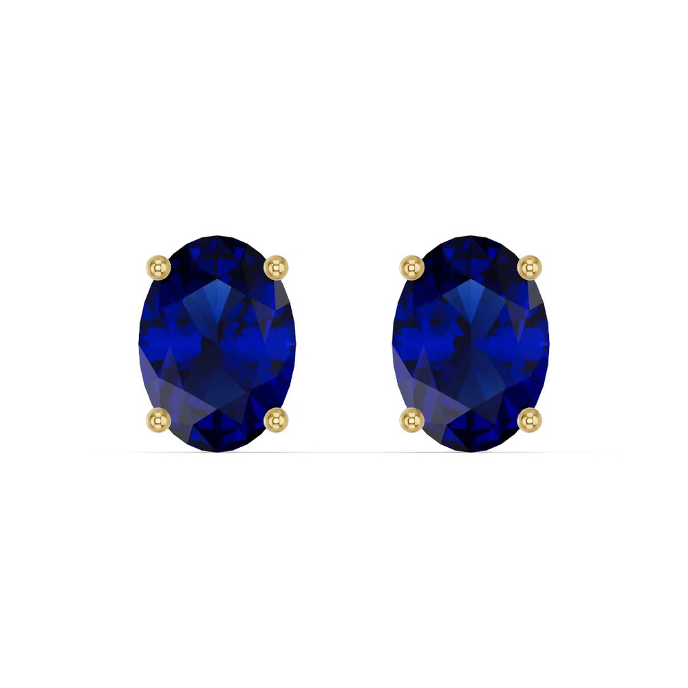 360 degree view of Oval Sapphire Stud Earrings