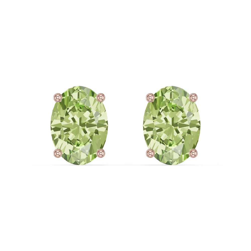 360 degree view of Oval Peridot Stud Earrings