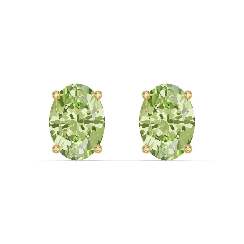 360 degree view of Oval Peridot Stud Earrings