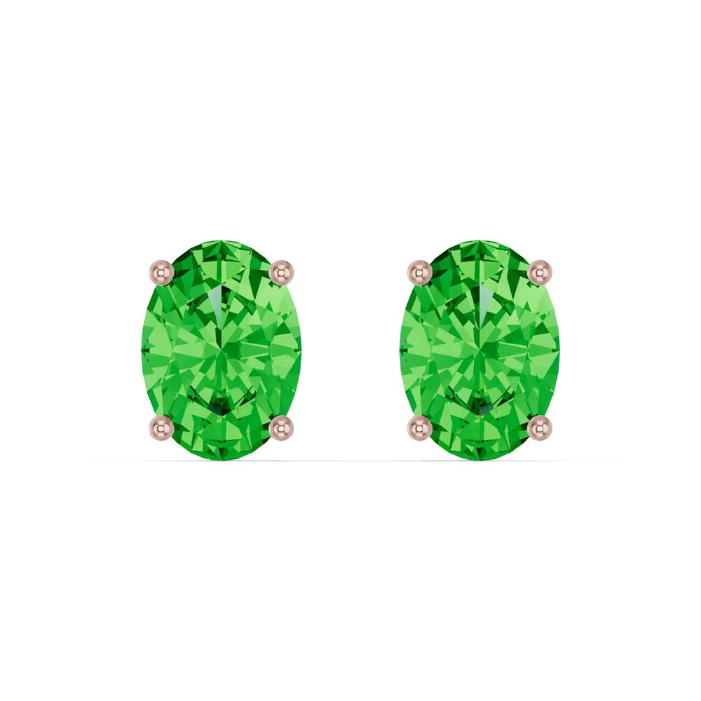 360 degree view of Oval Tsavorite Stud Earrings