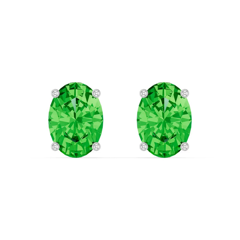 360 degree view of Oval Tsavorite Stud Earrings