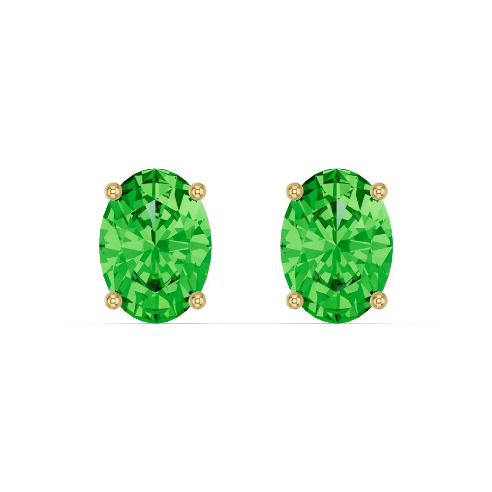 360 degree view of Oval Tsavorite Stud Earrings