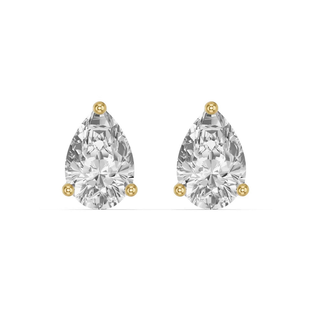 360 degree view of Pear-Shaped Lab Diamond Stud Earrings