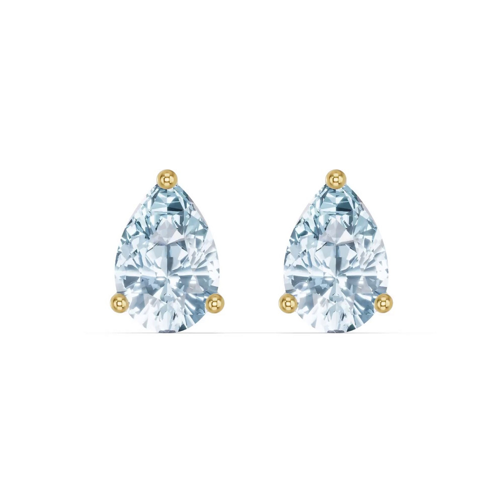 360 degree view of Pear-Shaped Aquamarine Stud Earrings