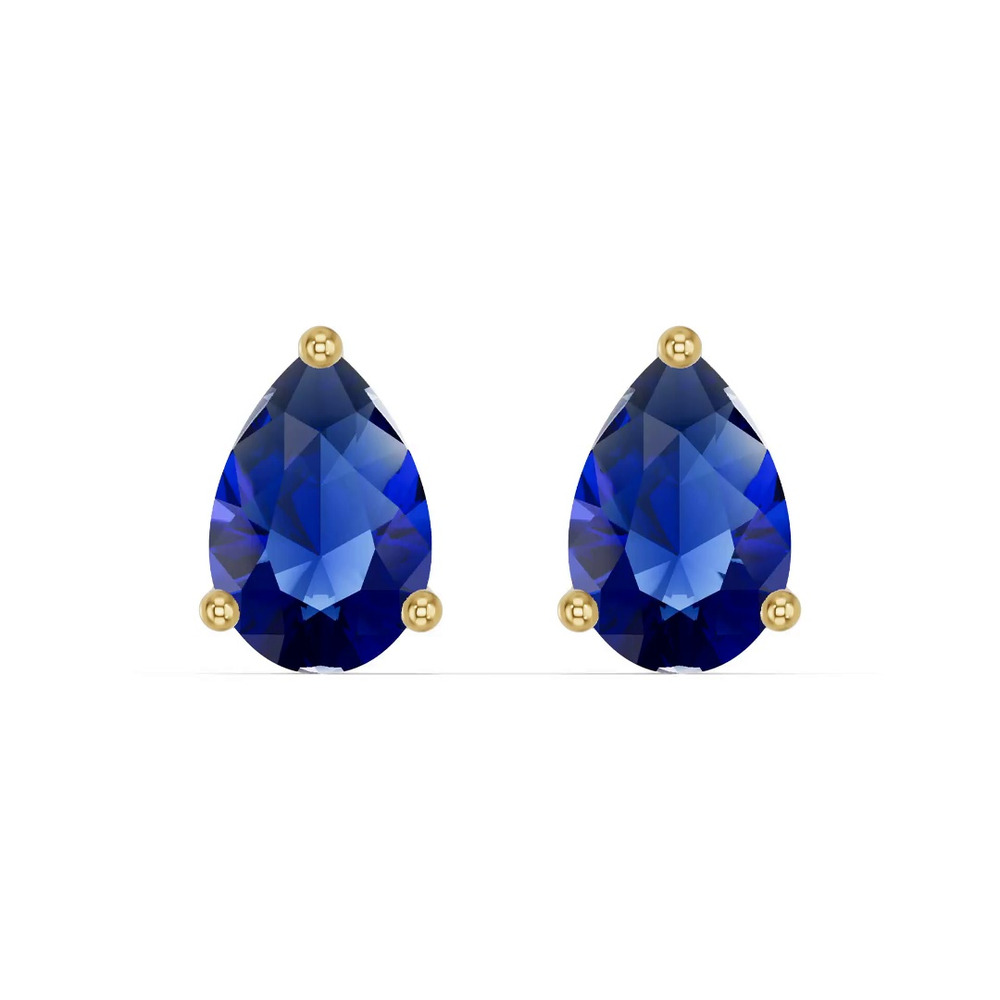 360 degree view of Pear-Shaped Sapphire Stud Earrings