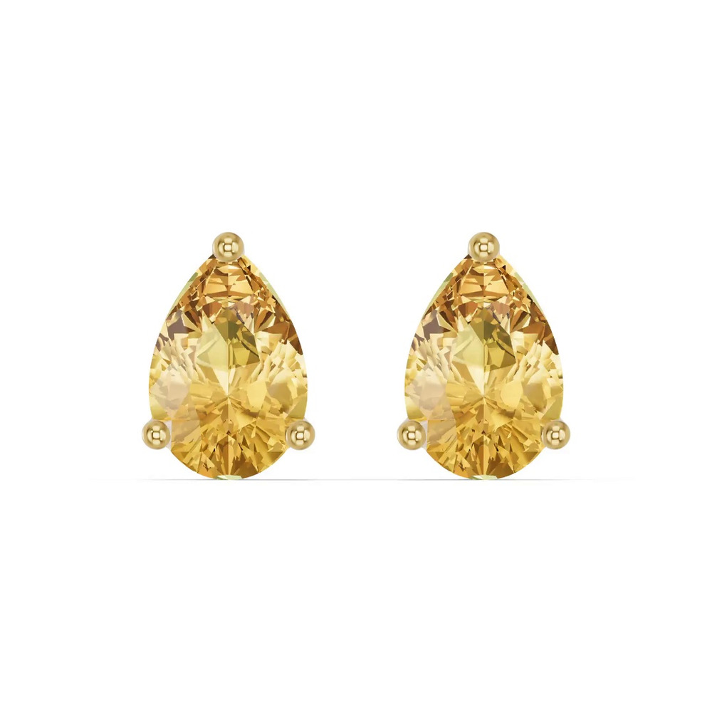 360 degree view of Pear-Shaped Citrine Stud Earrings