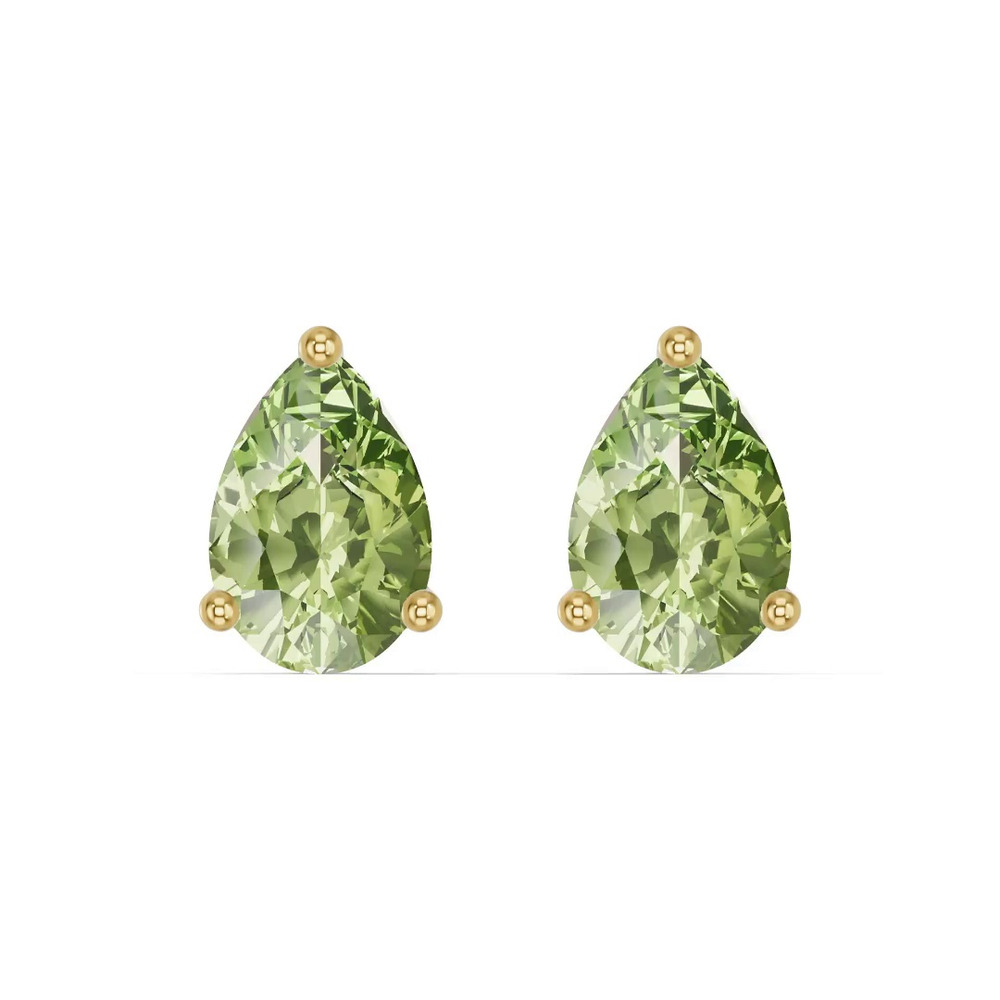 360 degree view of Pear-Shaped Peridot Stud Earrings