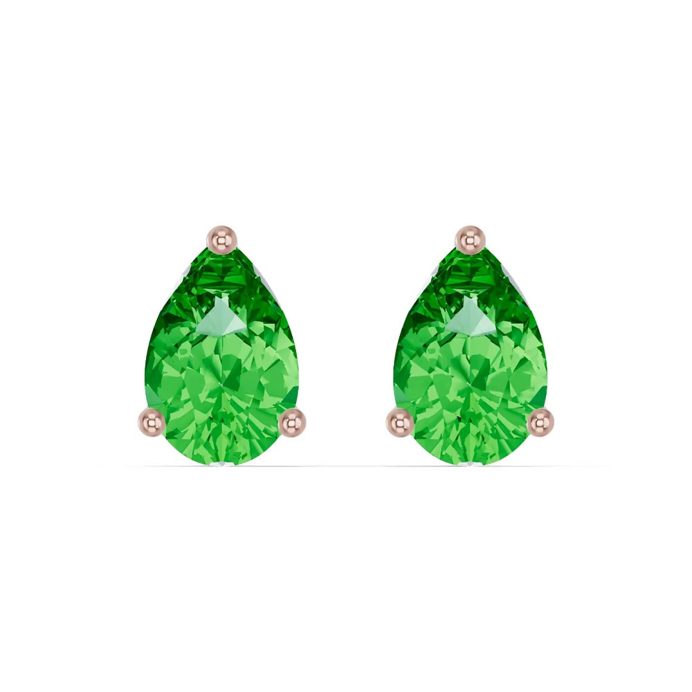 360 degree view of Pear-Shaped Tsavorite Stud Earrings
