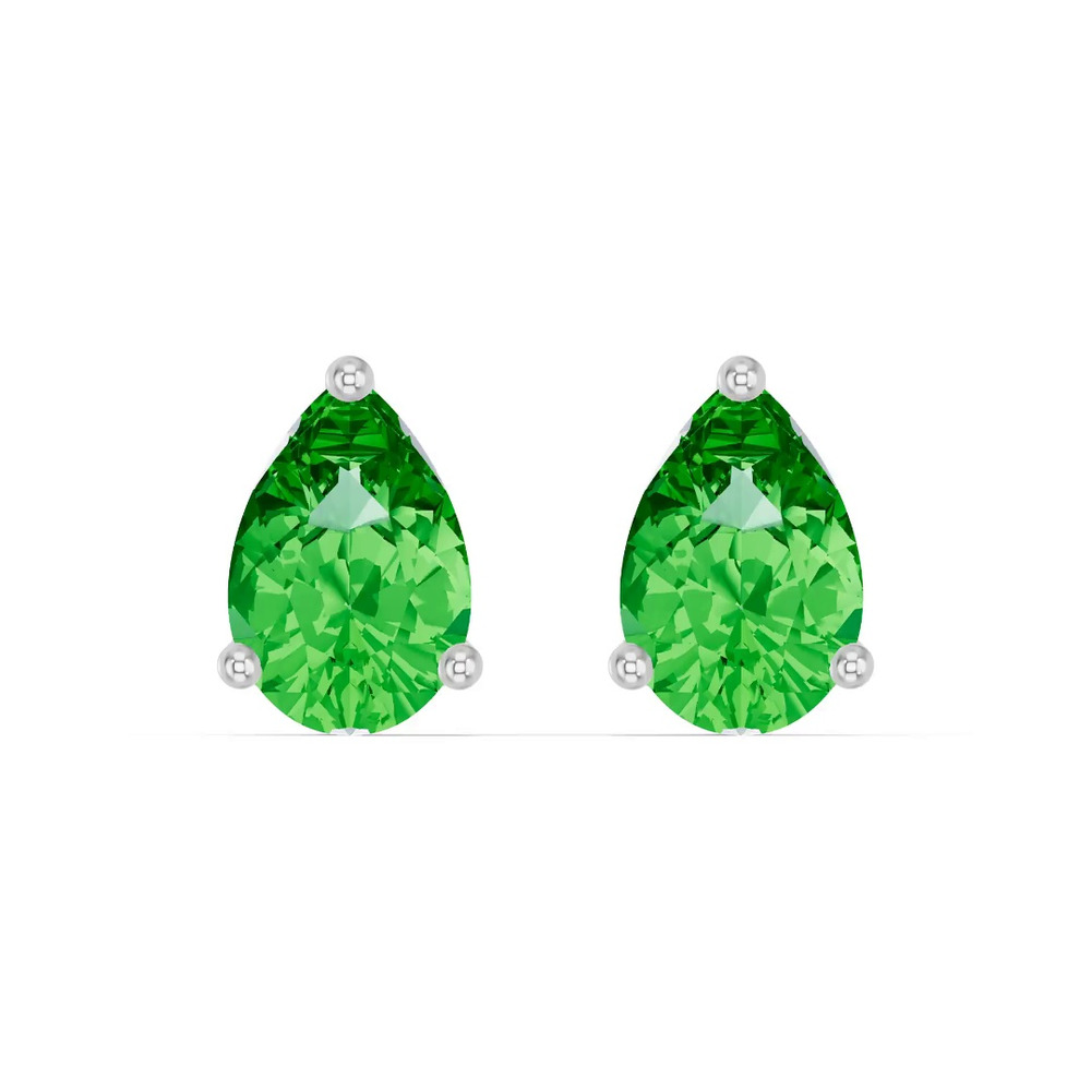 360 degree view of Pear-Shaped Tsavorite Stud Earrings