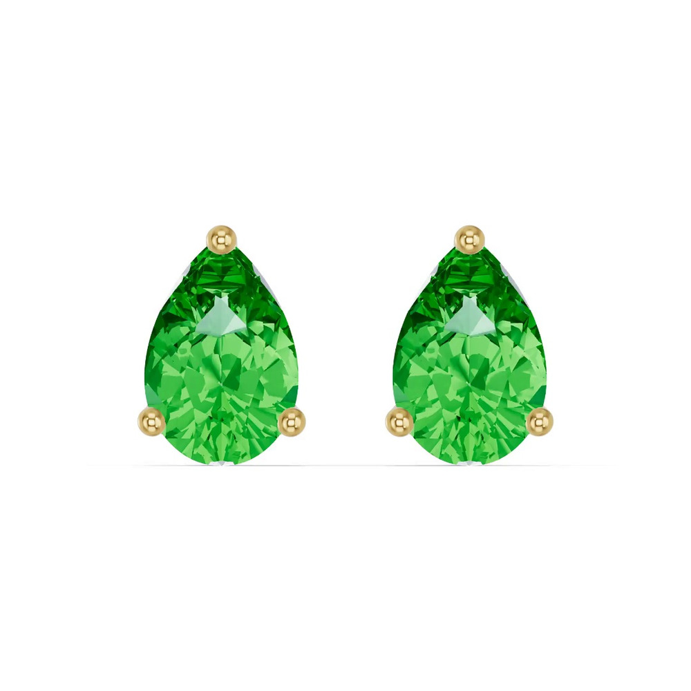 360 degree view of Pear-Shaped Tsavorite Stud Earrings