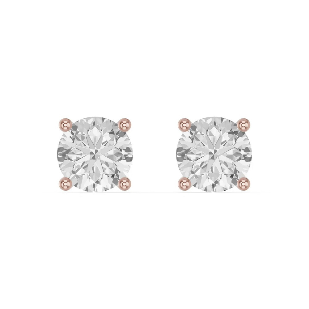 360 degree view of Round Lab Diamond Stud Earrings
