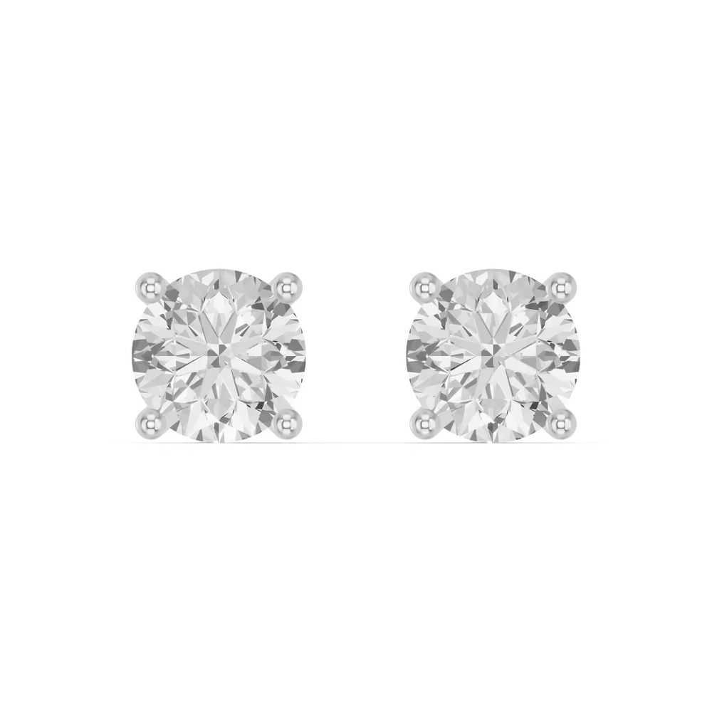 360 degree view of Round Lab Diamond Stud Earrings