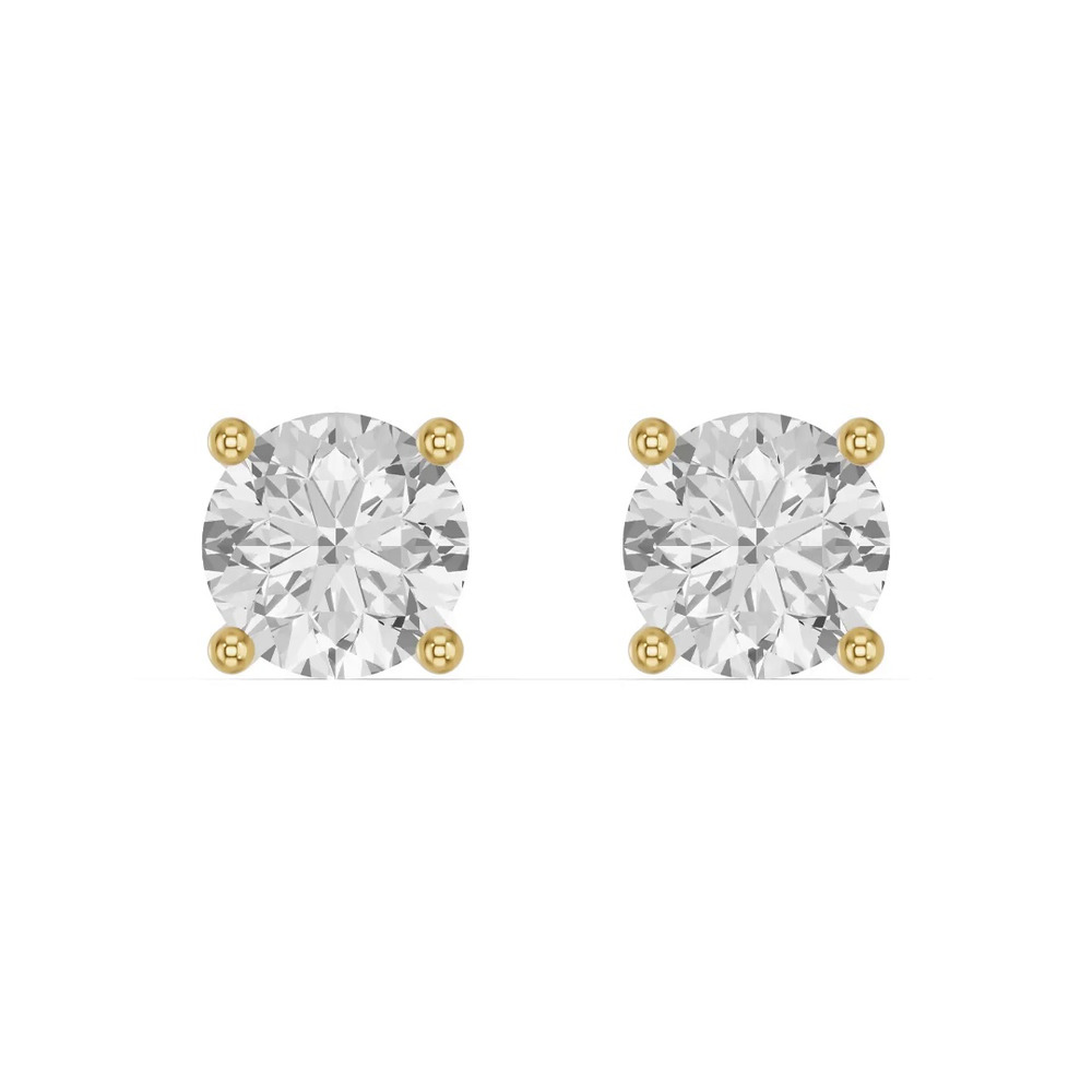 360 degree view of Round Lab Diamond Stud Earrings