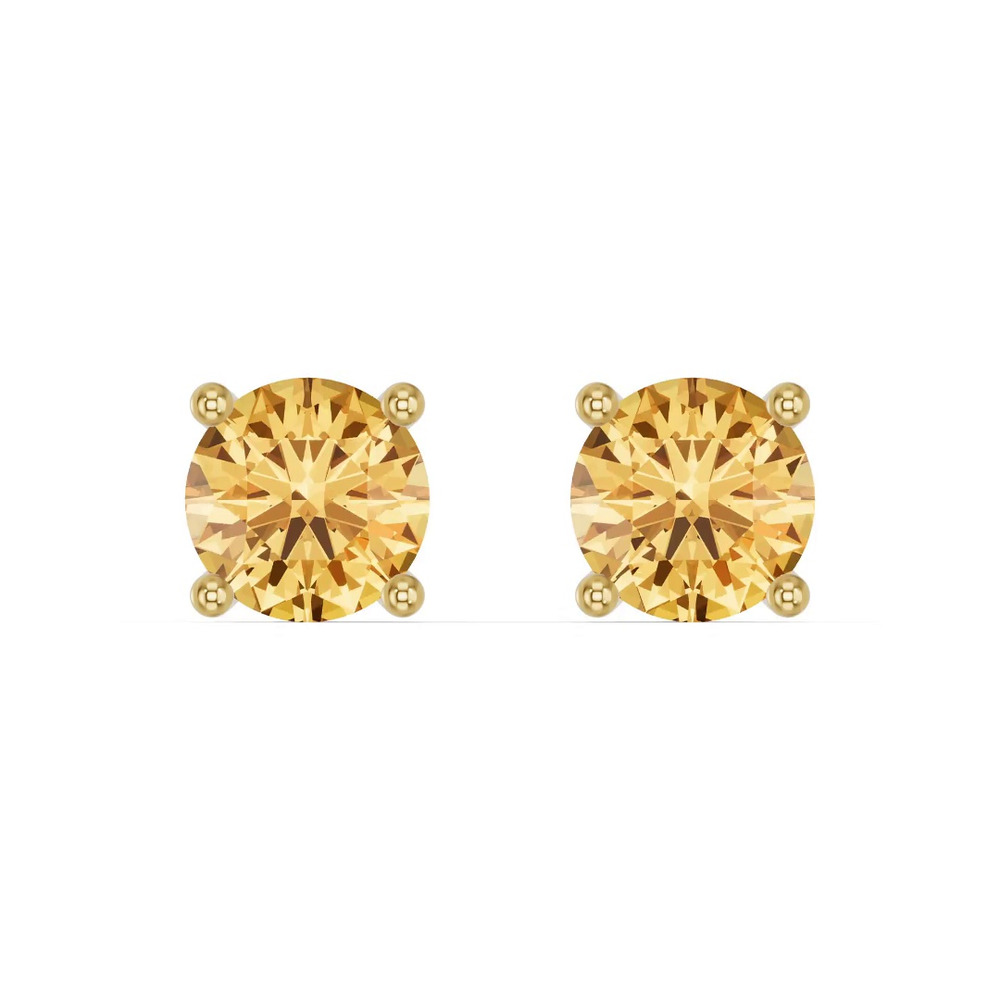 360 degree view of Round Citrine Stud Earrings