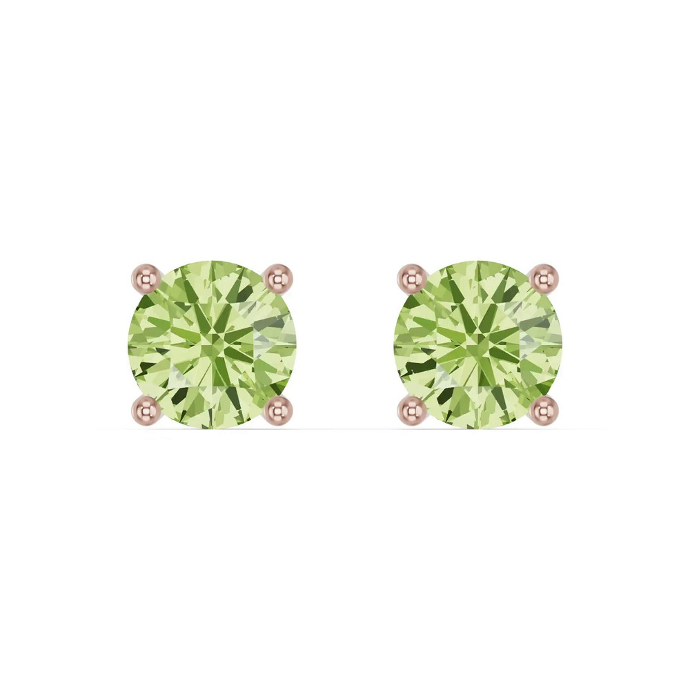 360 degree view of Round Peridot Stud Earrings