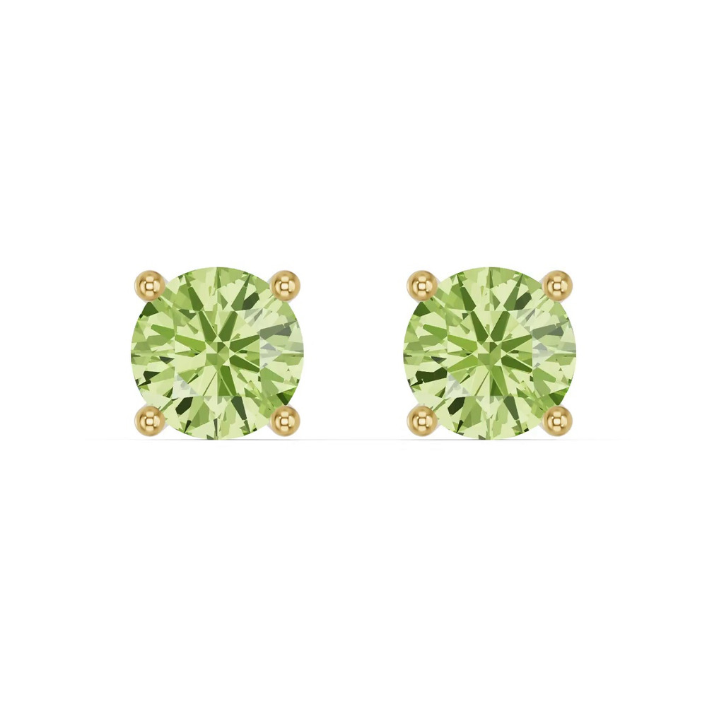 360 degree view of Round Peridot Stud Earrings