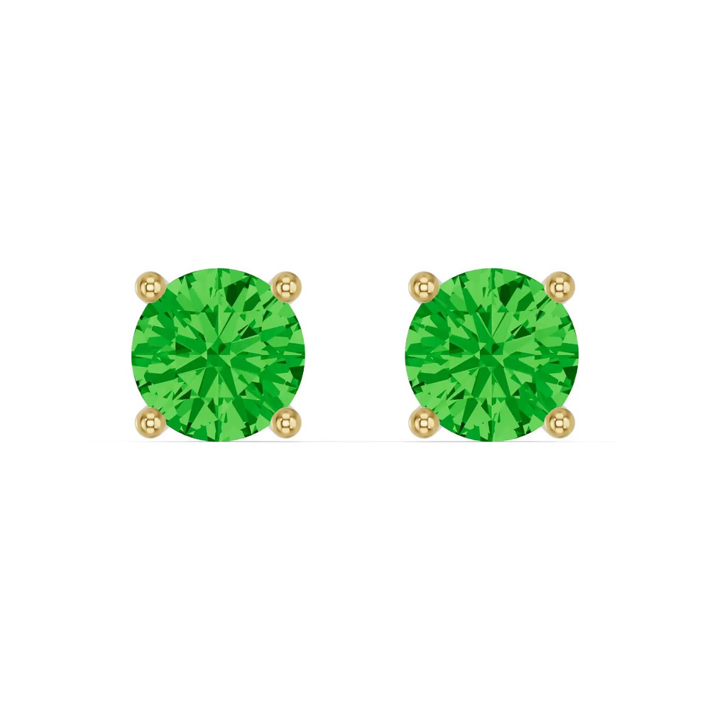 360 degree view of Round Tsavorite Stud Earrings