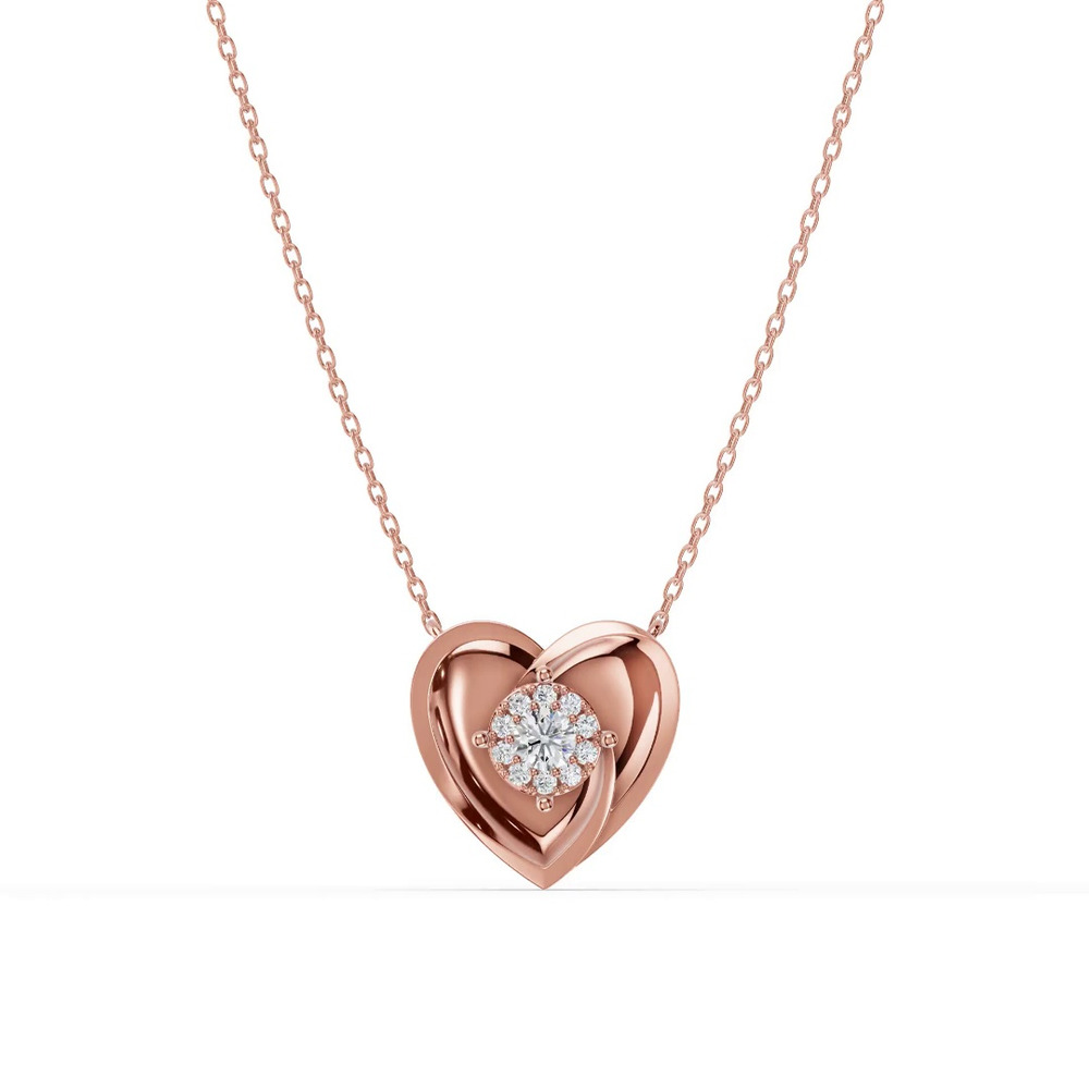 360 degree view of Spira Lab Pavé Halo Heart Necklace