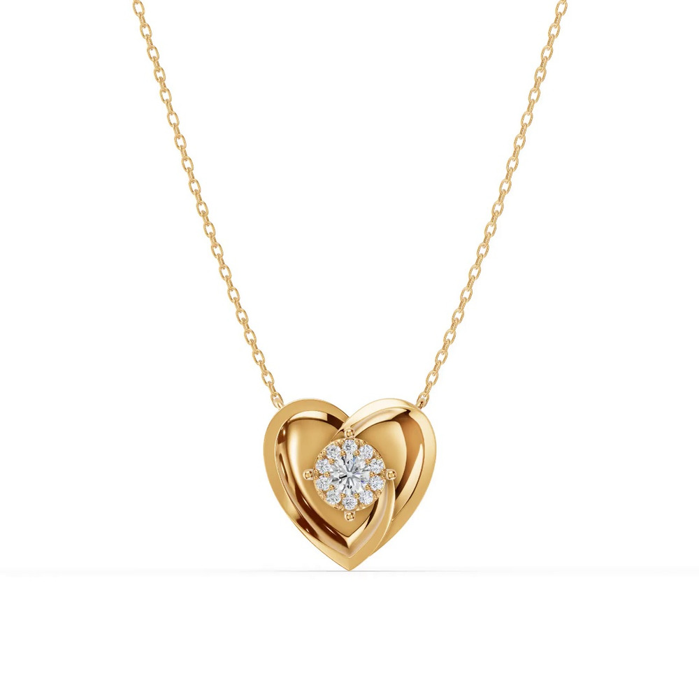 360 degree view of Spira Pavé Halo Heart Necklace
