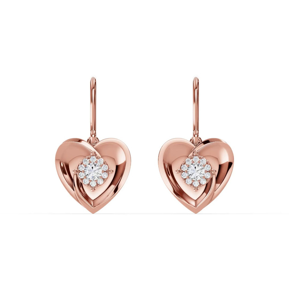 360 degree view of Spira Pavé Halo Heart Earrings