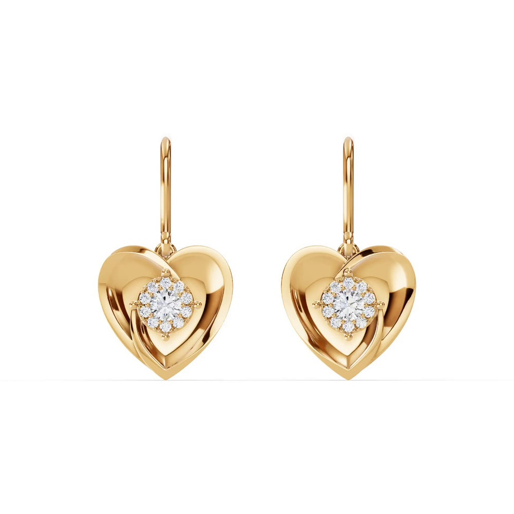 360 degree view of Spira Lab Pavé Halo Heart Earrings
