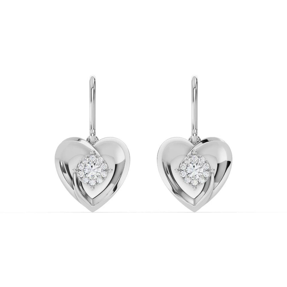 360 degree view of Spira Pavé Halo Heart Silver Earrings