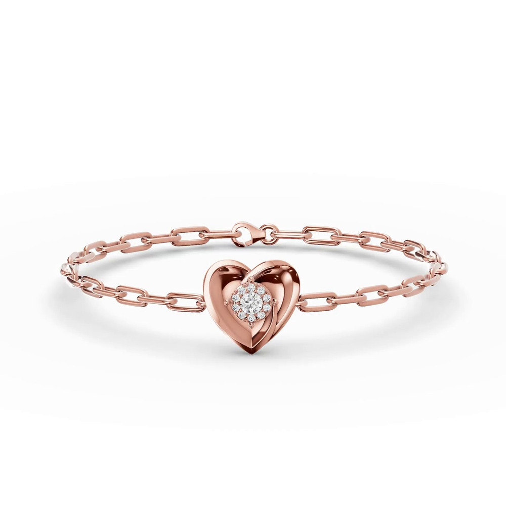 360 degree view of Spira Pavé Halo Heart Bracelet