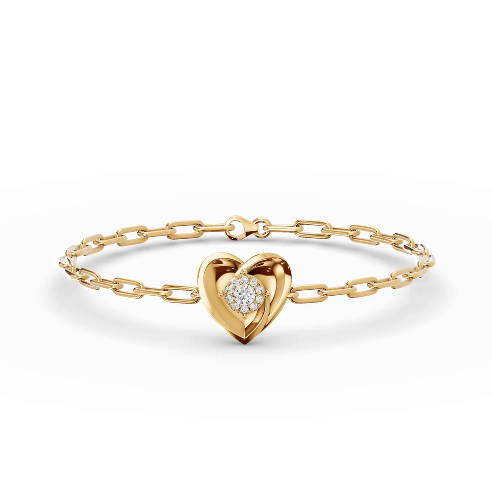 360 degree view of Spira Lab Pavé Halo Heart Bracelet