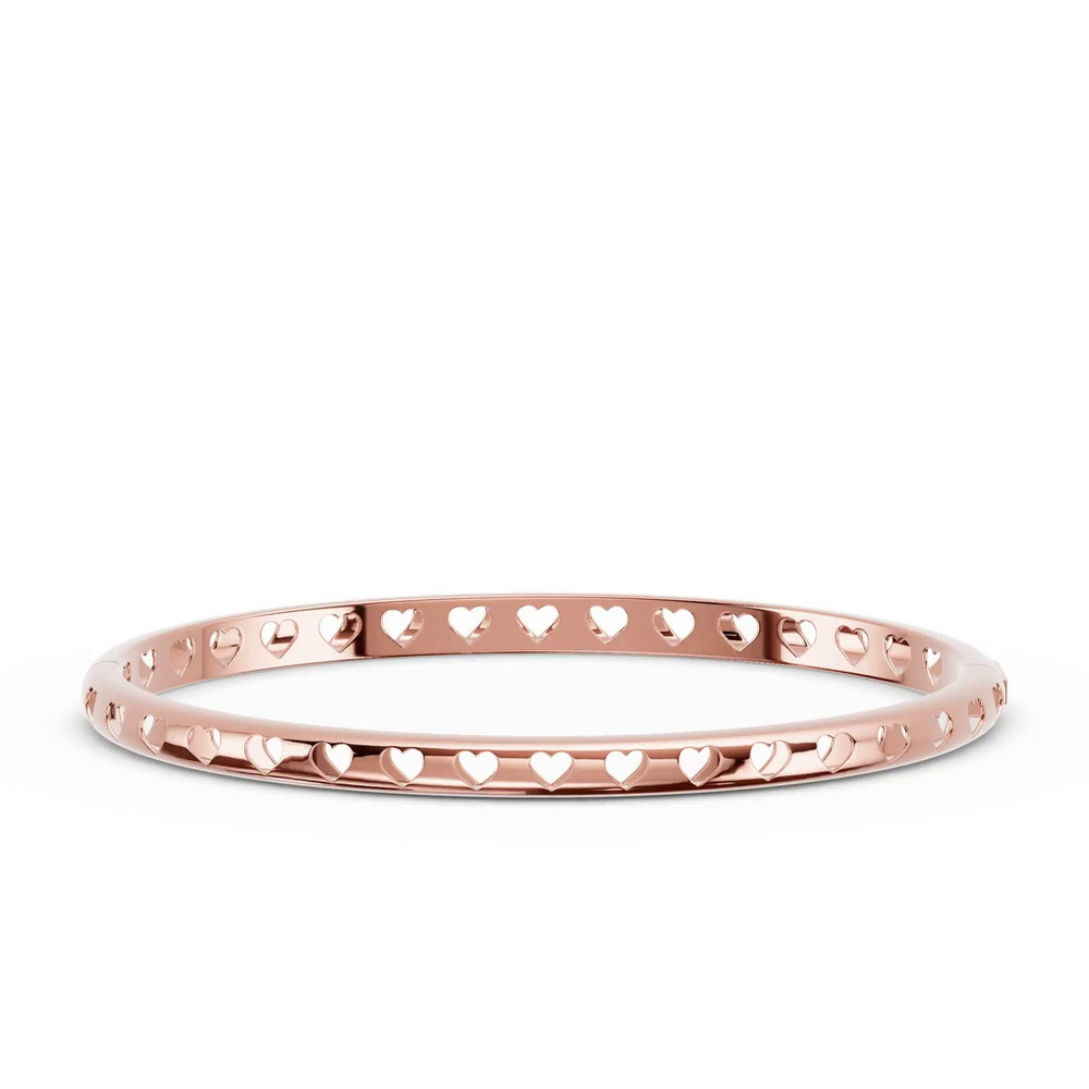 360 degree view of Eternity Heart Cutout Bangle