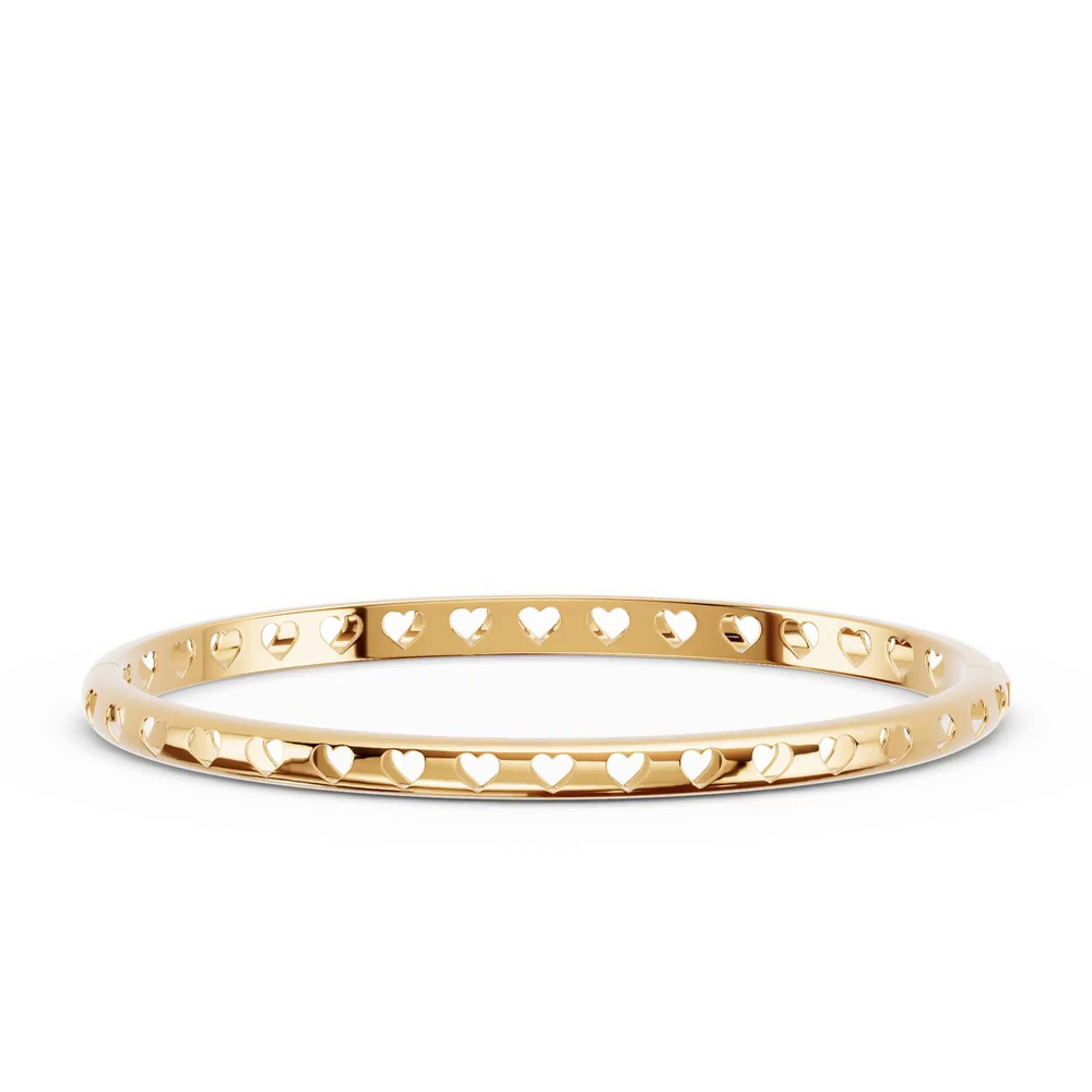 360 degree view of Eternity Heart Cutout Bangle