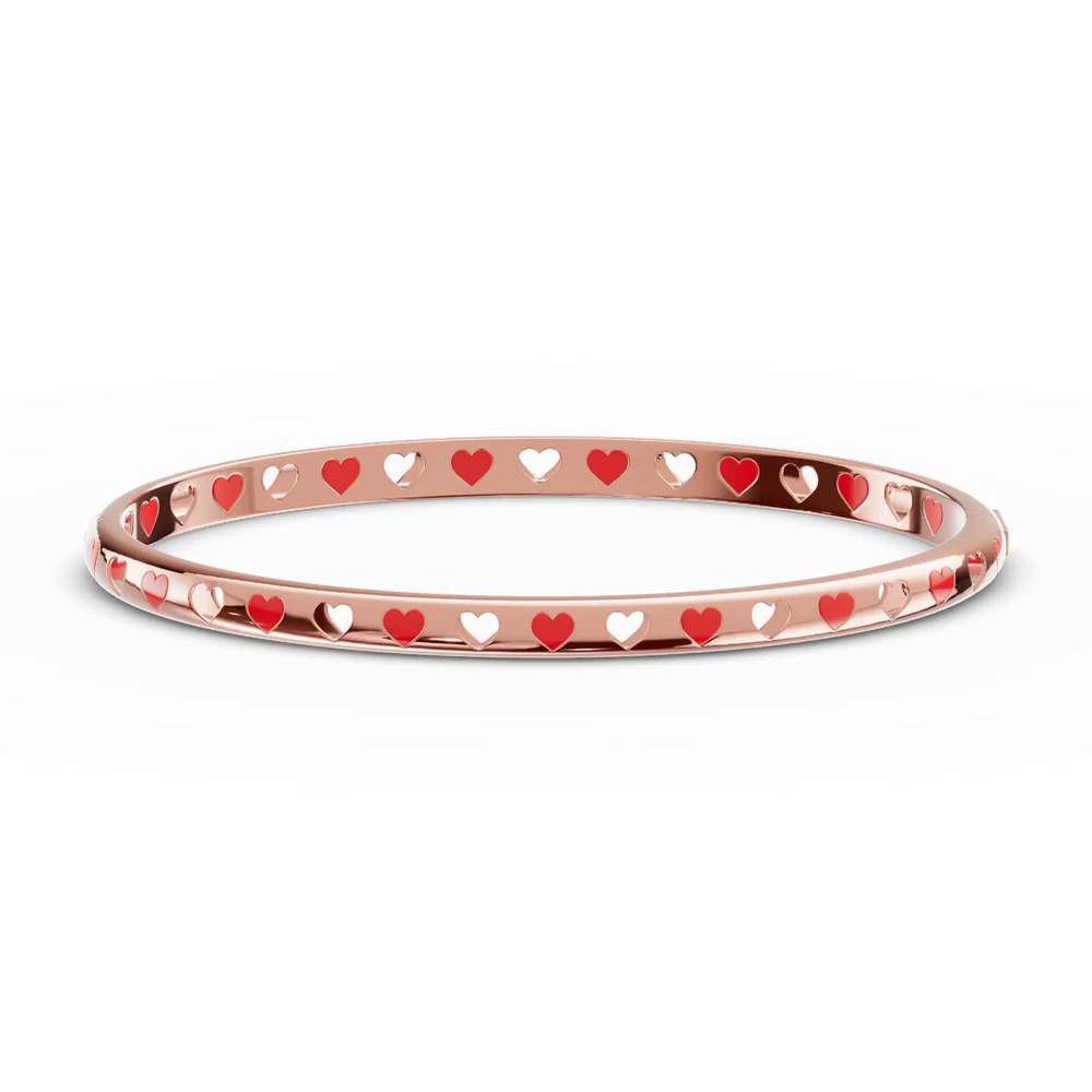 360 degree view of Eternity Red Heart Bangle