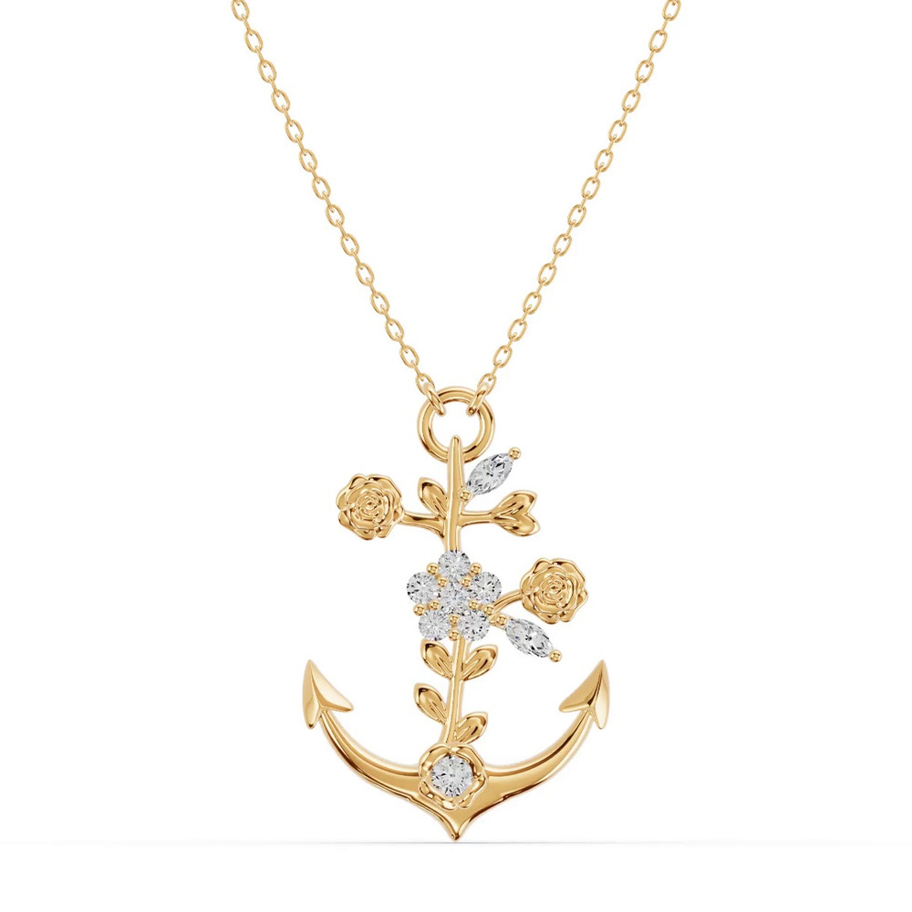 360 degree view of Vine Anchor Lab Diamond Pendant
