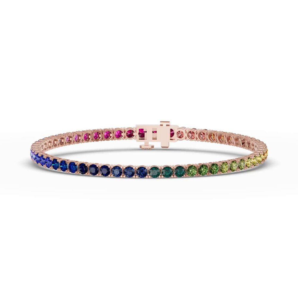 360 degree view of Rainbow Sapphire Tennis Bracelet (9 ct. tw.)