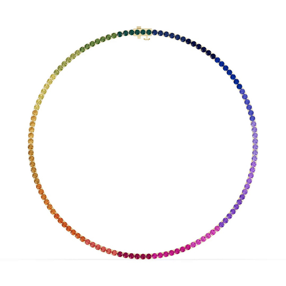 360 degree view of Rainbow Sapphire Tennis Necklace (19 ct. tw.)