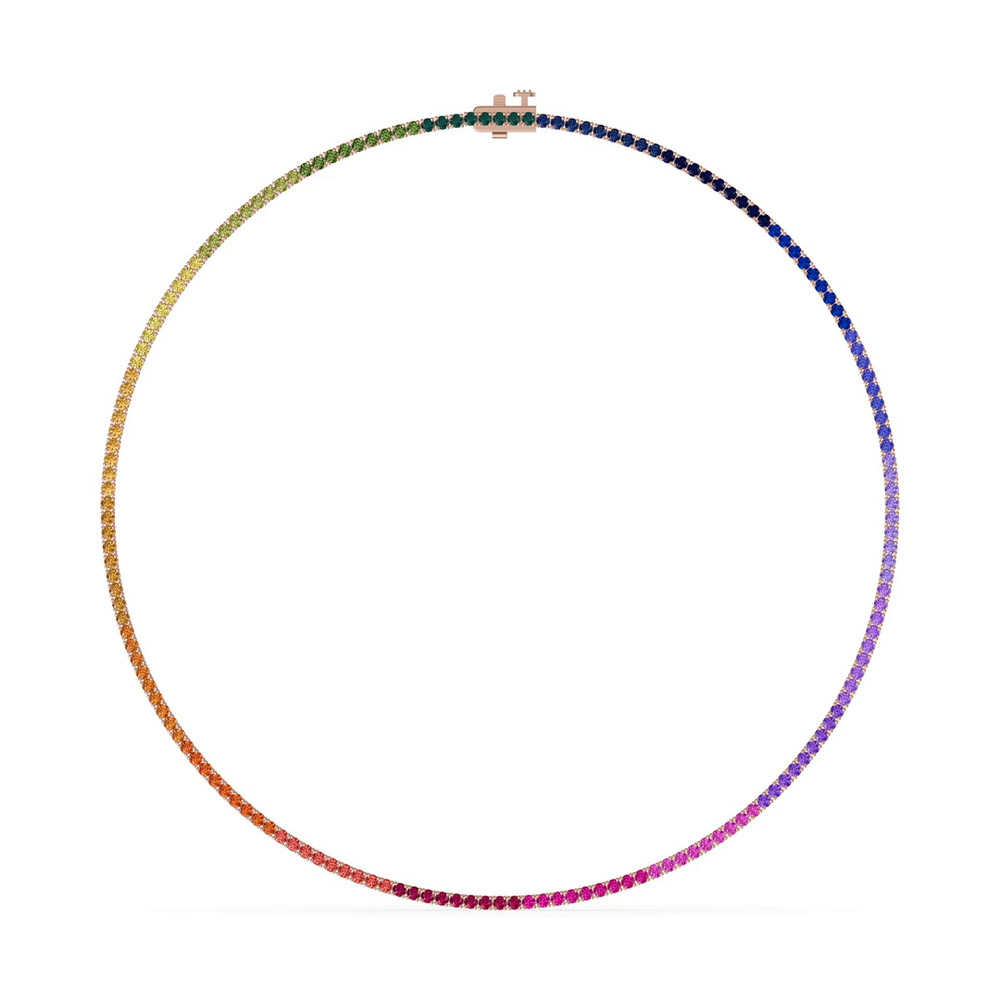 360 degree view of Rainbow Sapphire Tennis Necklace (9 ct. tw.)