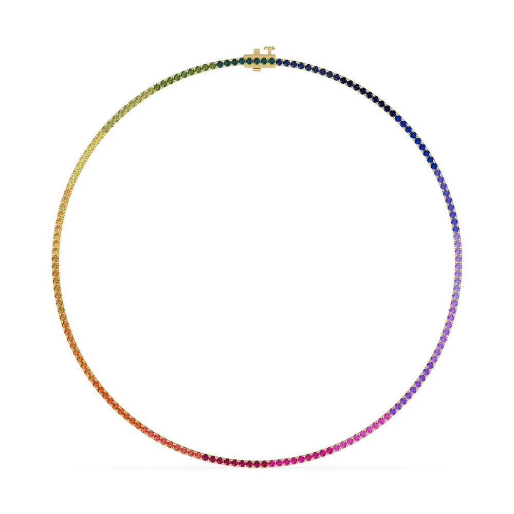 360 degree view of Rainbow Sapphire Tennis Necklace (9 ct. tw.)