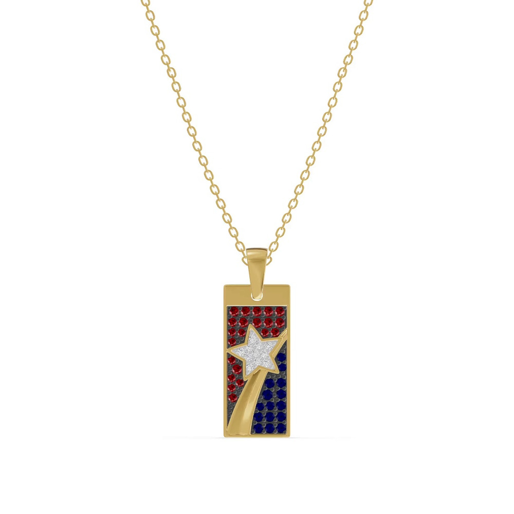 360 degree view of Shooting Star Tag Lab Diamond Necklace