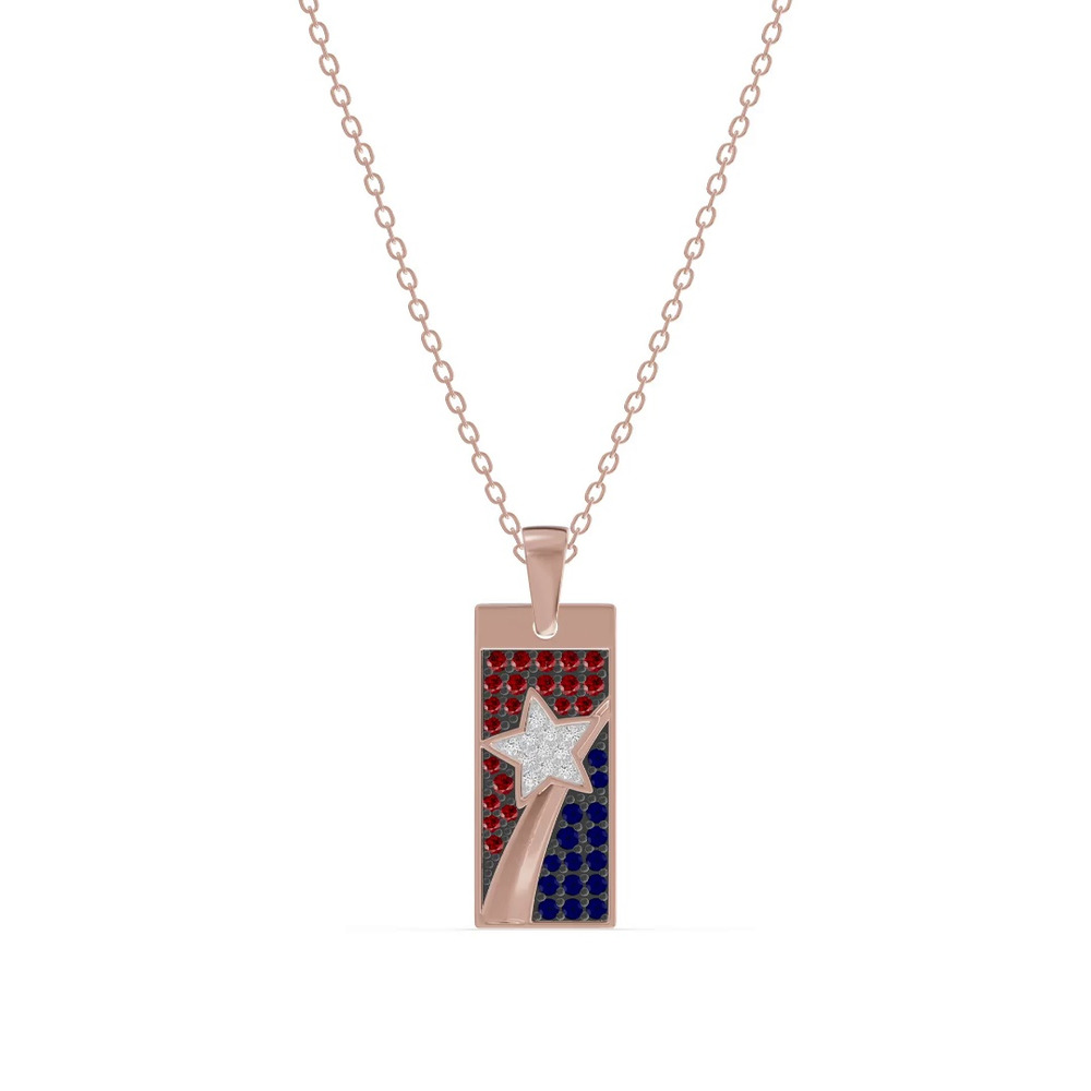 360 degree view of Shooting Star Tag Lab Diamond Necklace