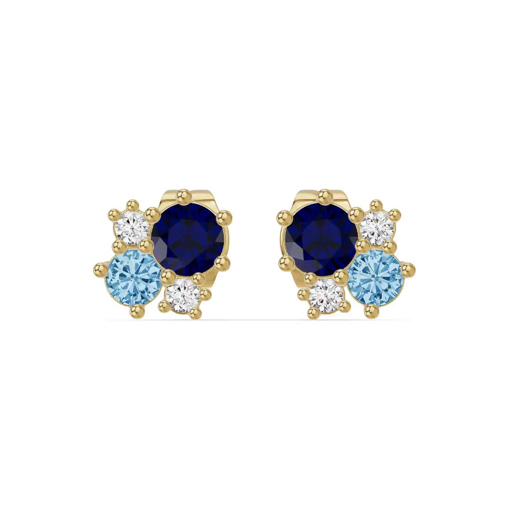 360 degree view of Midnight Frost Sapphire Stud Earrings