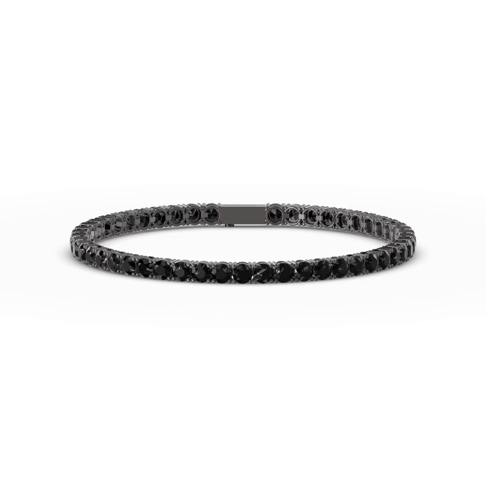 360 degree view of Black Spinel Tennis Bracelet (8.5")