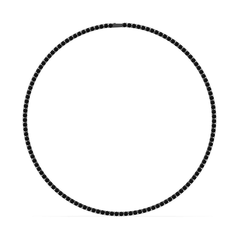 360 degree view of Black Spinel Tennis Necklace (22")