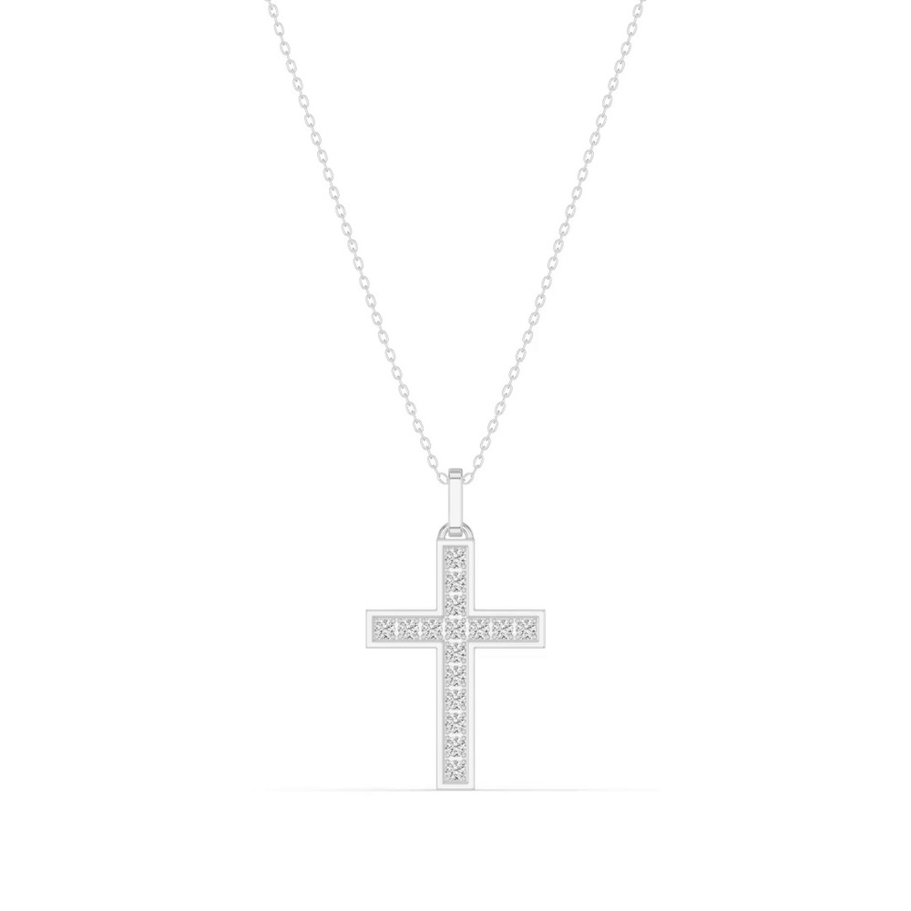 360 degree view of Structured Lab Diamond Cross Pendant (.50 ct. tw.)