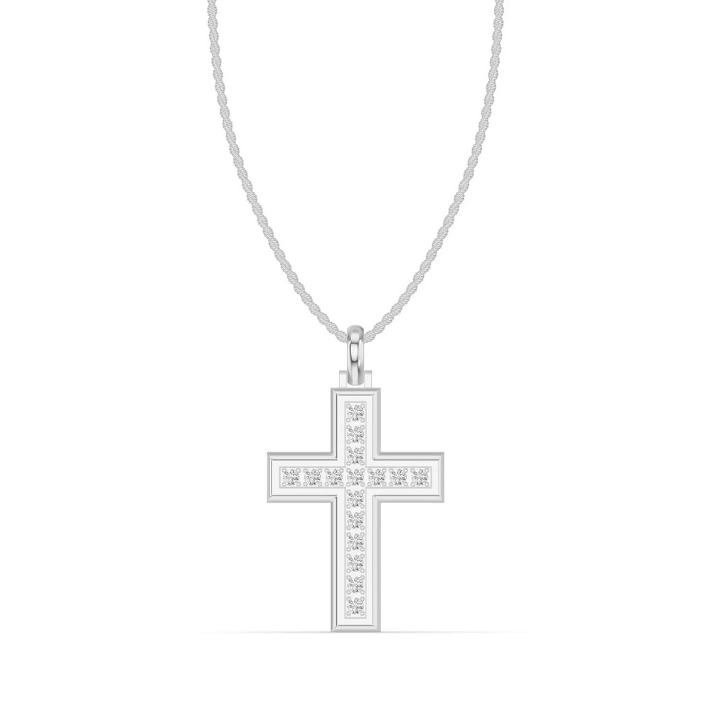 360 degree view of Structured Lab Diamond Cross Pendant (1.00 ct. tw.)