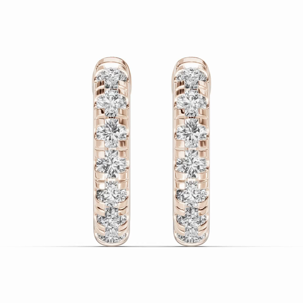 360 degree view of Diamond Huggie Earrings (10mm)