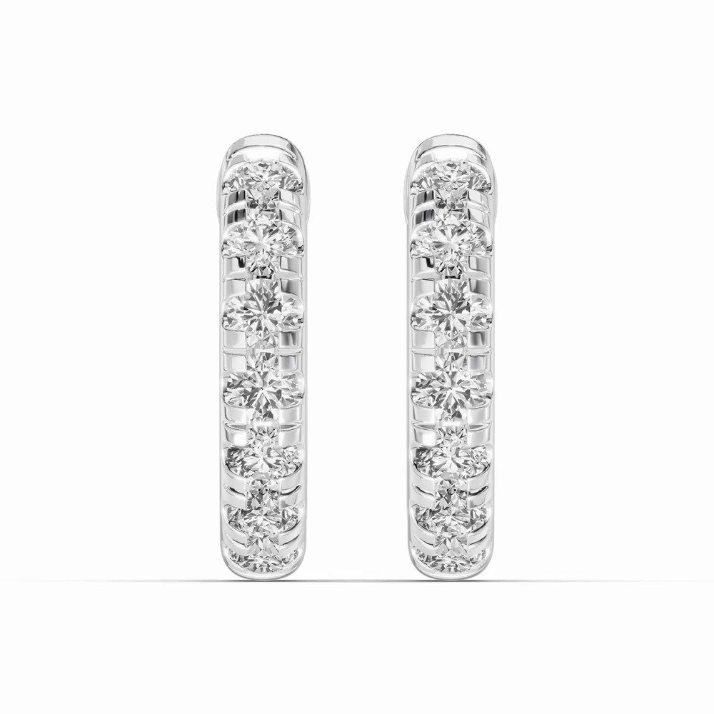 360 degree view of Lab Diamond Huggie Earrings (10mm)