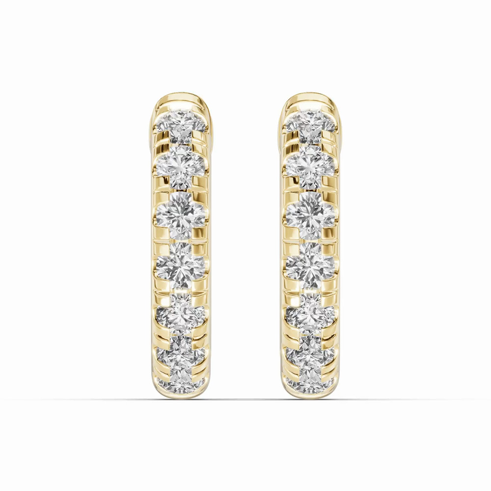 360 degree view of Lab Diamond Huggie Earrings (10mm)
