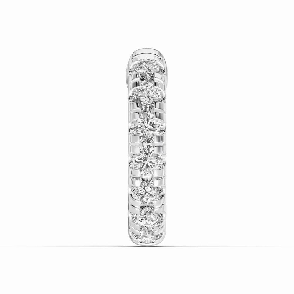 360 degree view of Single Lab Diamond Huggie Earrings (10mm)