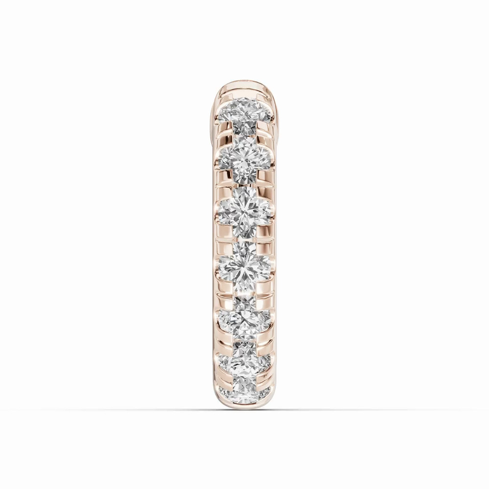 360 degree view of Single Lab Diamond Huggie Earrings (10mm)