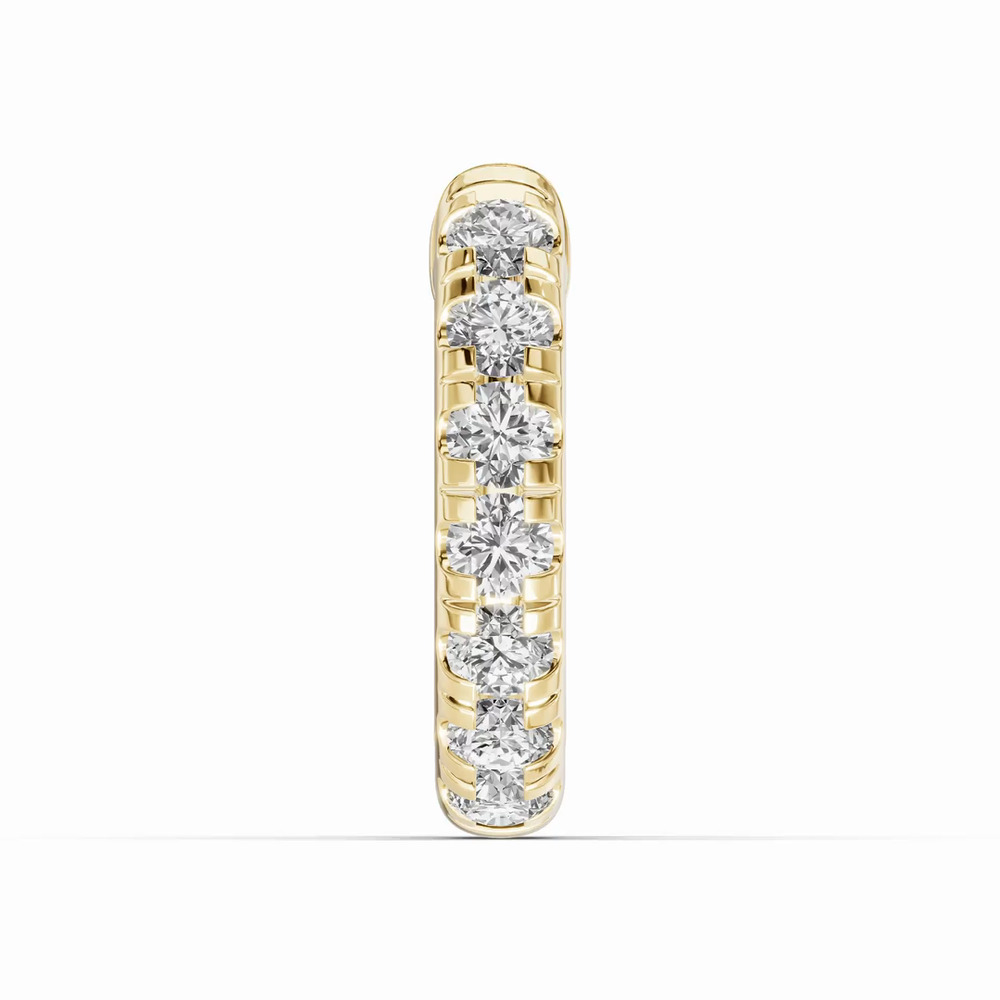 360 degree view of Single Lab Diamond Huggie Earrings (10mm)