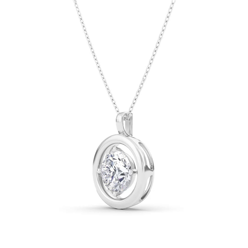 360 degree view of Evermotion Round Lab Diamond Pendant (2.00 ct.)